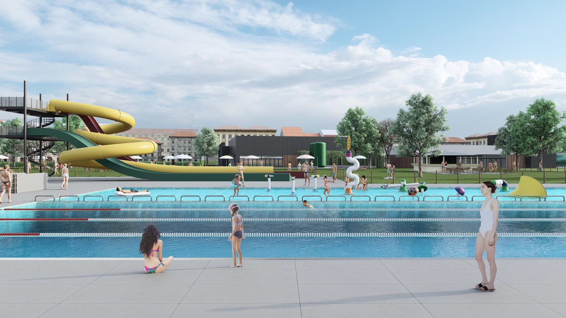 Piscina Legnano_Vista delle vasche area estiva