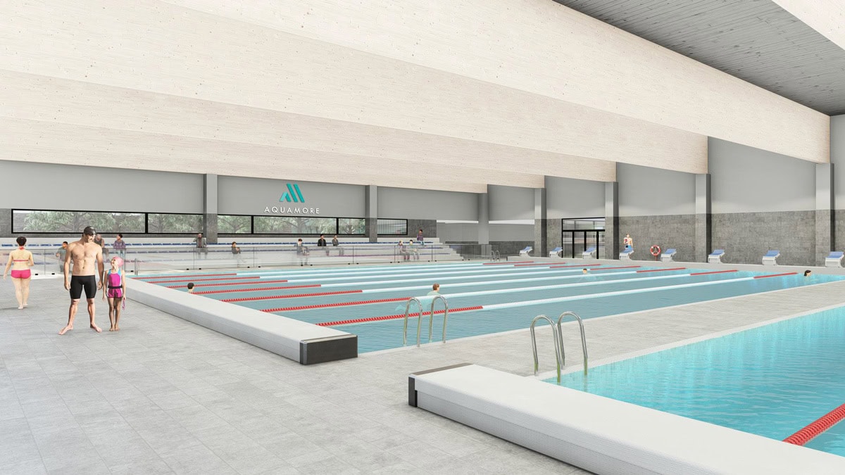 Piscina Legnano_Vista interno vasca nuoto e tribuna spettatori